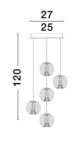 Luces Exclusivas lampa wisząca LED Cana 21W 1595lm 3200K złota LE42693