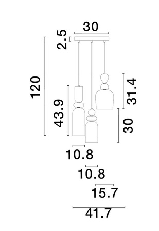 Luces Exclusivas lampa wisząca LED Balam Ø 41 cm E14 3x5W IP20 złota/wielokolorowa LE43400