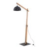TK Lighting lampa podłogowa Oslo E27 czarno/drewniana 180cm 5582