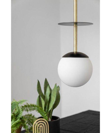 Ummo lampa wisząca Plaat A E27 czarna z mosiądzem PLA132P0