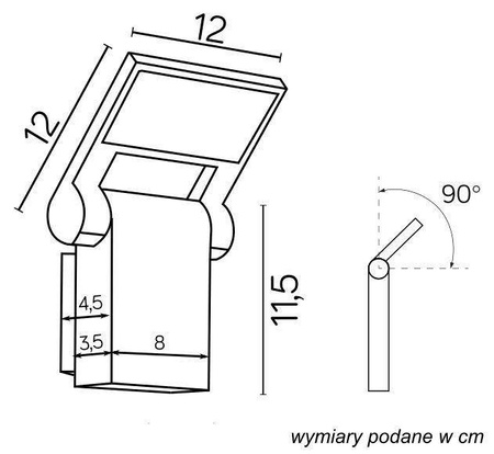 Su-ma kinkiet zewnętrzny LED Neo 9,5W 600lm 4000K szary IP54 11701 DG