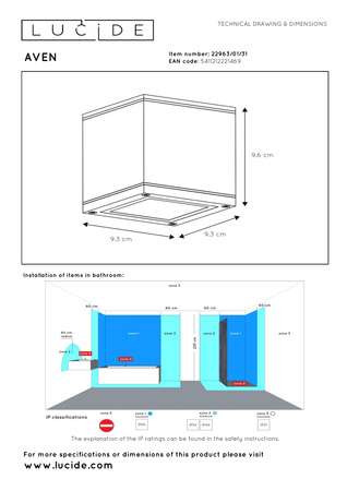 Lucide lampa sufitowa Aven kwadratowa GU10/50W biała 22963/01/31