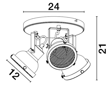 Luces Exclusivas lampa sufitowa LED Bancos Ø 24 cm GU10 3x10W IP20 czarna LE43718