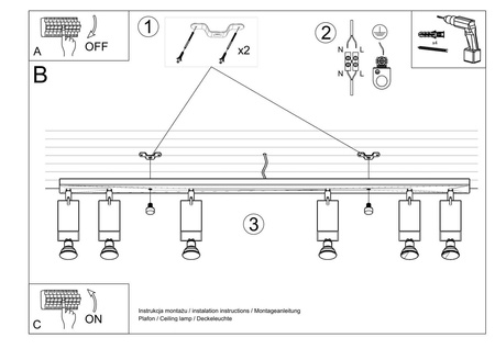 Sollux plafon (reflektorki) Ring 4l 4xGU10 biały SL.0331