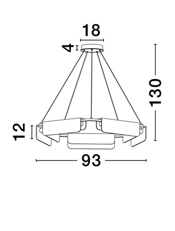 Luces Exclusivas lampa wisząca LED Mairana ściemnialna Ø 93 cm 45W 2707lm 3000K IP20 złota LE44617