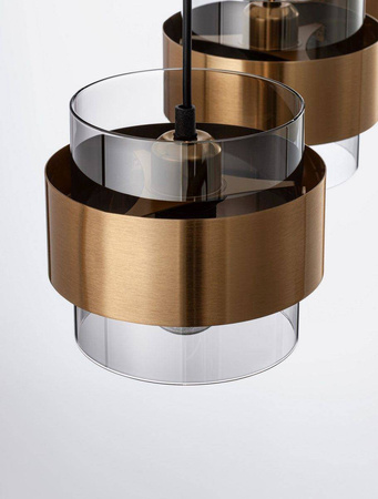 Luces Exclusivas lampa wisząca Vieja 3xΕ27 czarno/złota LE42625