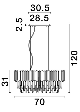Luces Exclusivas lampa wisząca LED Acaten Ø 70 cm E14 5x5W IP20 chrom LE43576