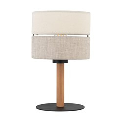 TK Lighting lampa stołowa Eco E27 beżowo/drewniana 5596