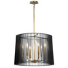 Quintiesse lampa wisząca Linara 6xE14 czarno/mosiężna QN-LINARA-6P-BK