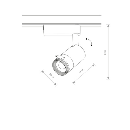 Nowodvorski lampa szynowa Profile Zoom 9W 600lm 3000K czarna 7625