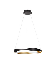 Luces Exclusivas lampa wisząca LED Satipo ściemnialna z pilotem Ø 60 cm 32W 1192lm 2700-5000K IP20 czarno/złota LE44470