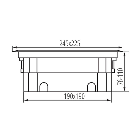 Kanlux puszka podłogowa Biuro+ 04-0011-100 antracytowa 22,5x24,5cm 28300