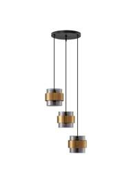 Luces Exclusivas lampa wisząca Vieja 3xΕ27 czarno/złota LE42624