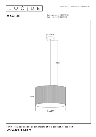 Lucide lampa wisząca Magius Rattan E27/40W czarna/naturalna 03429/42/30
