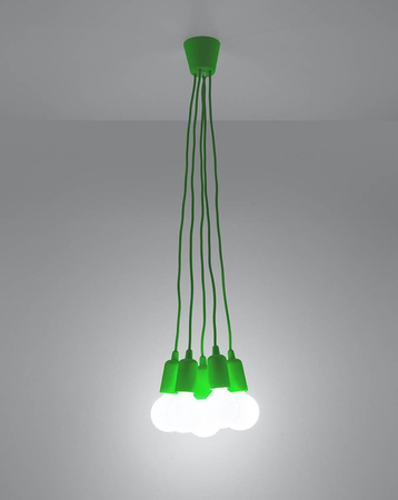 Sollux lampa wisząca Diego 5 5xE27 zielona SL.0583