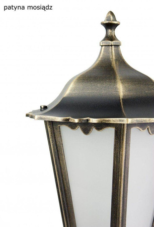 Su-ma lampa stojąca zewnętrzna Retro Maxi E27 czarna/patyna 120cm IP43 K 5002/2/BD 45