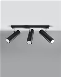 Sollux plafon (reflektorki) Direzione 3 GU10 czarny SL.0501