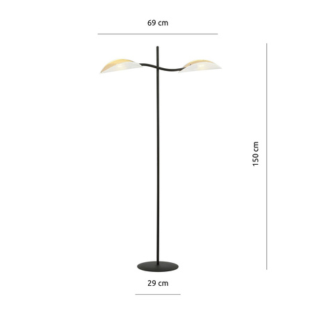 Emibig lampa stojąca Lotus LP2 2xE14 czarno/biała 150cm 1107/LP2
