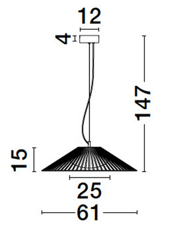 Luces Exclusivas lampa wisząca LED Pena Ø 61 cm 21W 677lm 3000K IP20 czarna LE44248