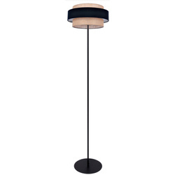 Kaja lampa podłogowa Gato E27 czarno/beżowa K-5235