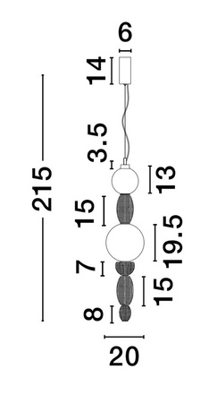 Luces Exclusivas lampa wisząca LED Joaquin Ø 20 cm 23W 1423lm 3000K IP20 złoto/wielokolorowa LE44547