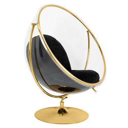 King Home Fotel BUBBLE STAND 2 GOLD VELVET poduszka czarna JH200-2.GOLD.VELVET