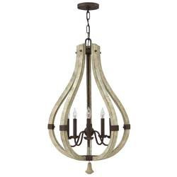 Elstead żyrandol / lampa wisząca Middlefield 5xE14 rdzawo/drewniana HK-MIDDLEFIELD5
