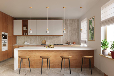 Sollux lampa wisząca Qubic E27 szaro/drewniana SL.0964