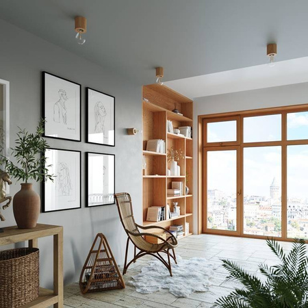 Sollux plafon Salgado E27 naturalne drewno SL.0672