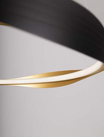 Luces Exclusivas lampa wisząca LED Satipo ściemnialna z pilotem Ø 60 cm 32W 1192lm 2700-5000K IP20 czarno/złota LE44470