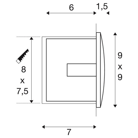 SLV oprawa ścienna zewnętrzna LED Downunder 1,7W 25lm 3000K antracytowa IP55 233605