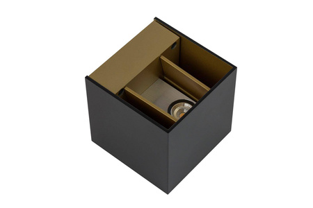 Loonari kinkiet zewnętrzny LED Cube 2x(4,6W 471lm 3000K) 9,2W 942lm czarno/złoty IP65 451837
