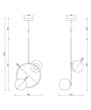 Ummo lampa wisząca Fuppu A 2xG9 czarna FPA222P0