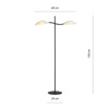 Emibig lampa stojąca Lotus LP2 2xE14 czarno/biała 150cm 1107/LP2