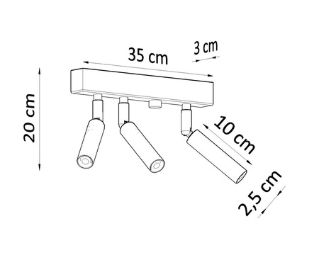 Sollux plafon (reflektorki) Eyetech 3 3xG9 czarny SL.0899