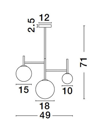 Luces Exclusivas plafon Uruapan 3xG9 czarny LE42884