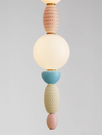 Luces Exclusivas lampa wisząca LED Joaquin Ø 20 cm 23W 1423lm 3000K IP20 złoto/wielokolorowa LE44547