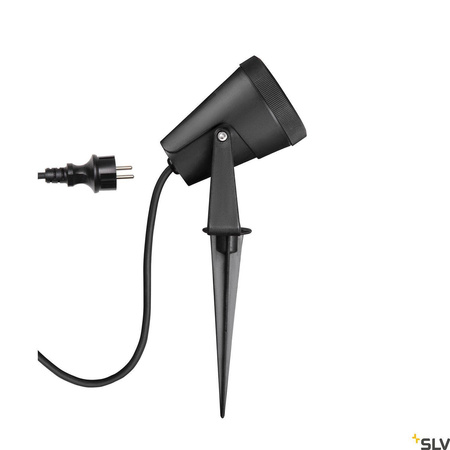 SLV reflektor dogruntowy Samrina GU10 czarny IP65 1004757