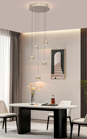 Aviano Lighting lampa wisząca LED Quiberon ściemnialna 30W 3000lm 3000K piaskowa 5039-513