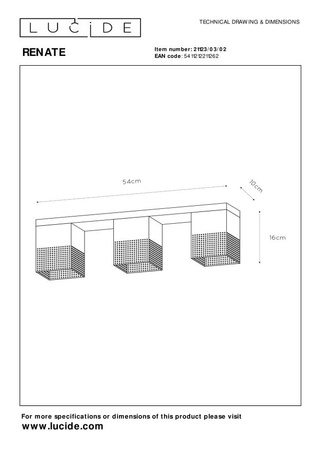 Lucide lampa sufitowa Renate 3x E27/40W czarno/złota 21123/03/02