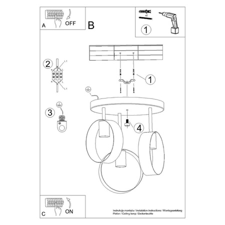 Sollux plafon Titran 3xE27 biały SL.1136