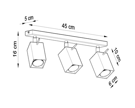 Sollux plafon (reflektorki) Merida 3 3xGU10 biały SL.0097