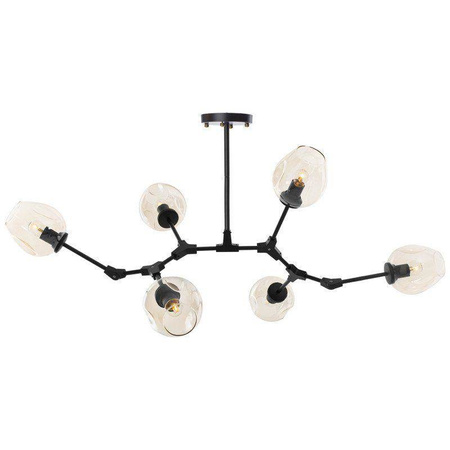 Step Into Design lampa wisząca Modern Orchid 6 6xE27 bursztynowo/czarna ST-1232-6 black amber