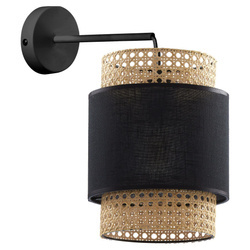 TK Lighting kinkiet Boho E27 czarno/naturalny 6550