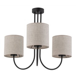 TK Lighting plafon Torens 3xE27 czarno/szary 4631