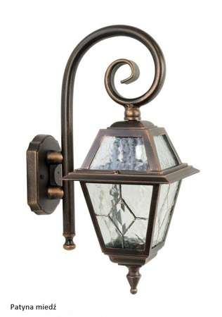 Su-ma kinkiet zewnętrzny Witraż E27 czarny/patyna IP43 K 3012/1/N