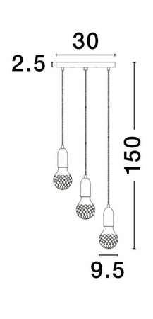 Luces Exclusivas lampa wisząca Bani 3xG9 czarna LE42715