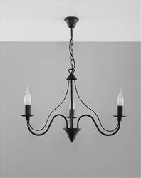 Sollux żyrandol / lampa wisząca Minerwa 3 E14 czarna SL.0217