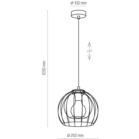 TK Lighting lampa wisząca Universo E27 grafitowa 3154