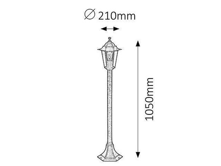 Rabalux lampa stojąca zewnętrzna Velence E27 złota 105cm IP43 8240